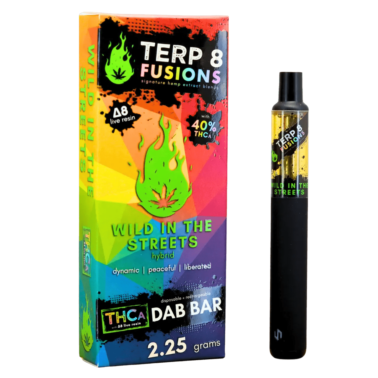 2.25-Gram Wild in the Streets THCA + D8 Live Resin Disposable Dab Bar Smoke Drop