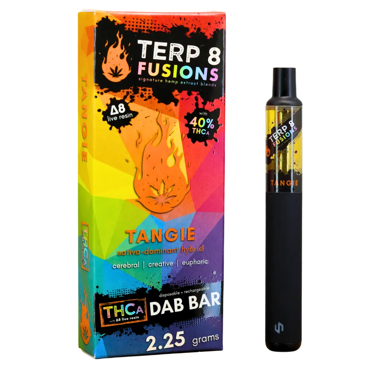 2.25-Gram Tangie THCA + D8 Live Resin Disposable Dab Bar Smoke Drop