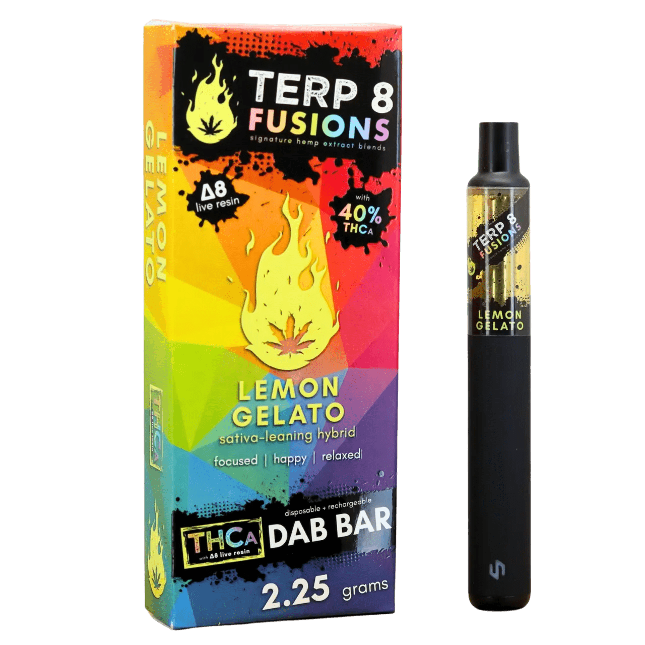 2.25-Gram Lemon Gelato THCA + D8 Live Resin Disposable Dab Bar Smoke Drop