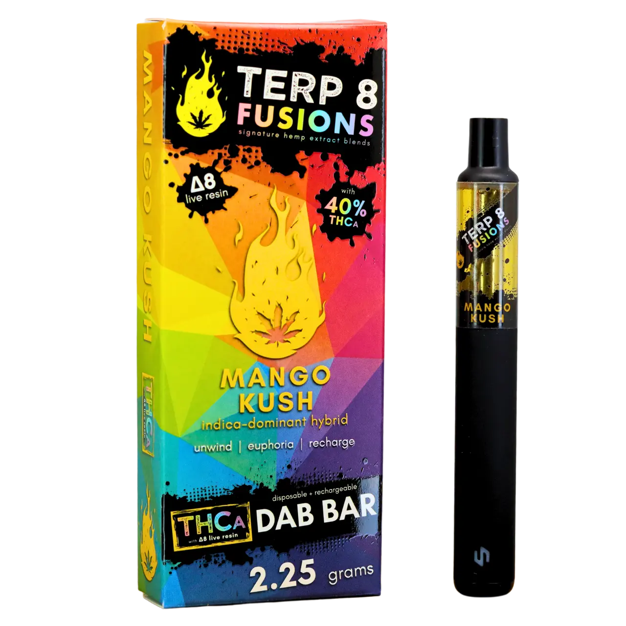 2.25-Gram Mango Kush THCA + D8 Live Resin Disposable Dab Bar Smoke Drop