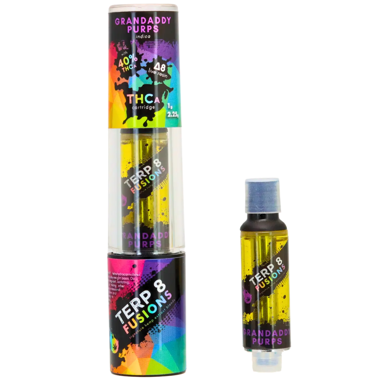 2.25-Gram Grandaddy Purps THCA + D8 Live Resin Cartridge Smoke Drop