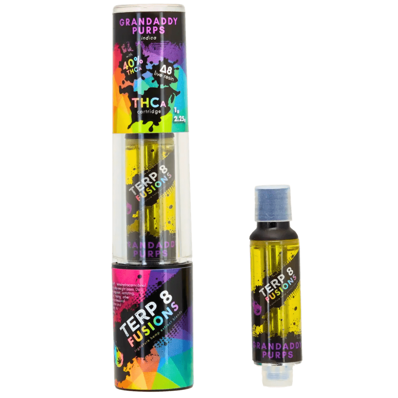 2.25-Gram Grandaddy Purps THCA + D8 Live Resin Cartridge Smoke Drop