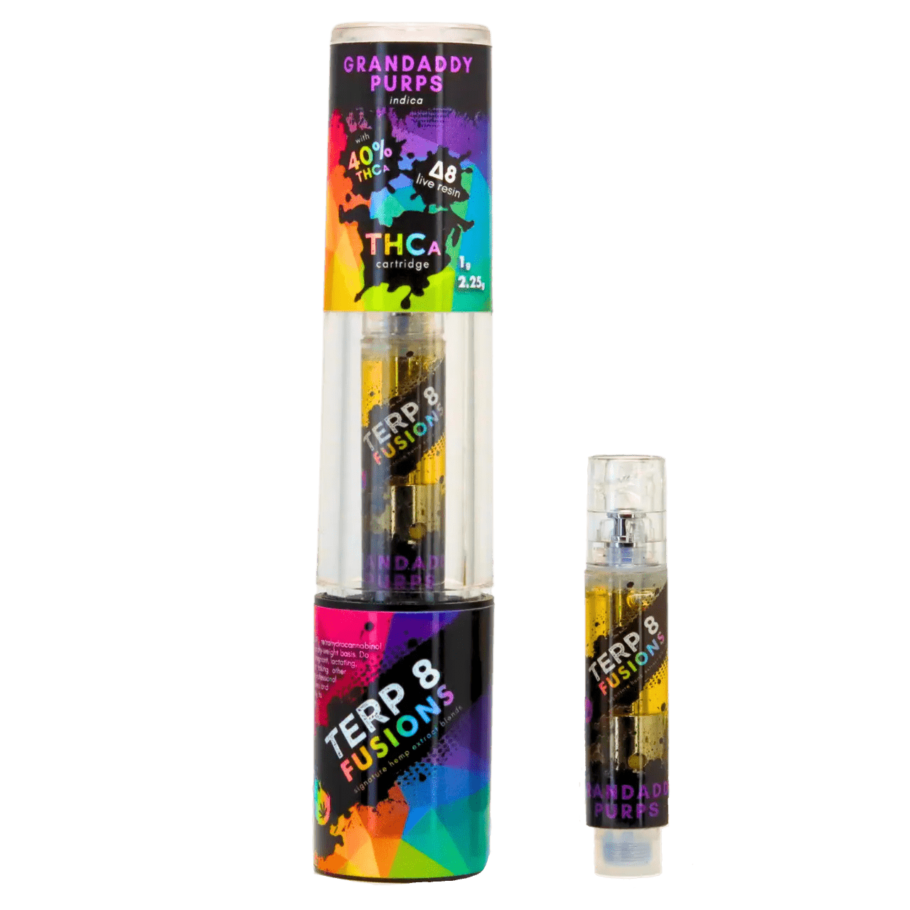 1-Gram Grandaddy Purps THCA + D8 Live Resin Cartridge Smoke Drop