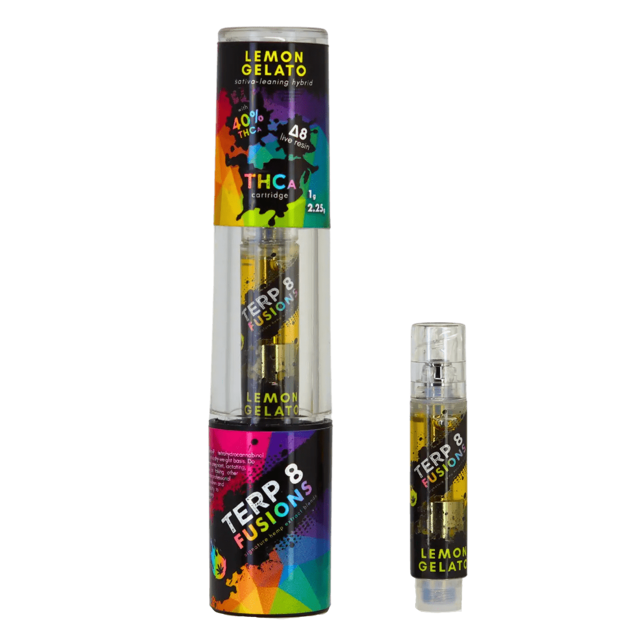 1-Gram Lemon Gelato THCA + D8 Live Resin Cartridge Smoke Drop