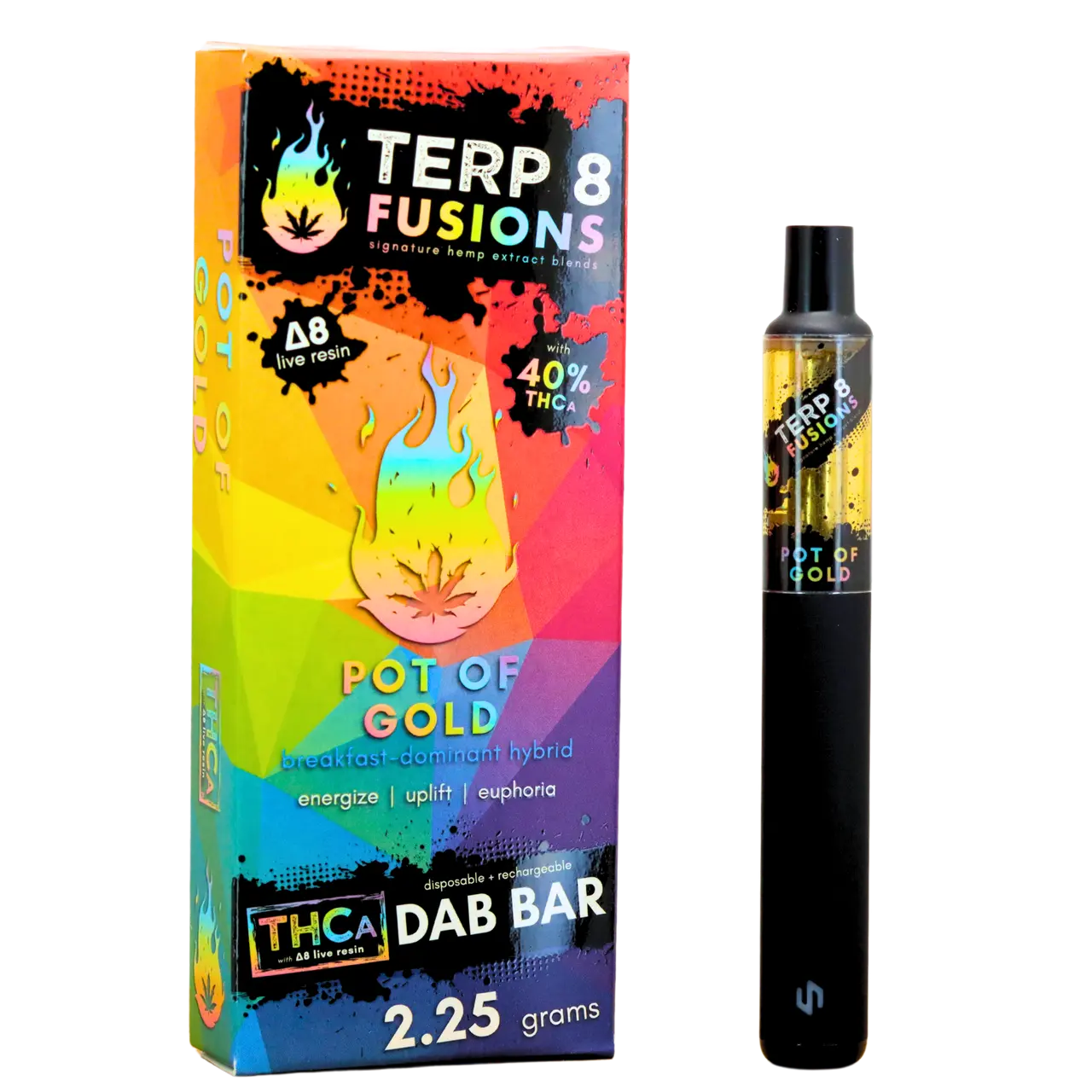2.25-Gram Pot of Gold THCA + D8 Live Resin Disposable Dab Bar Smoke Drop