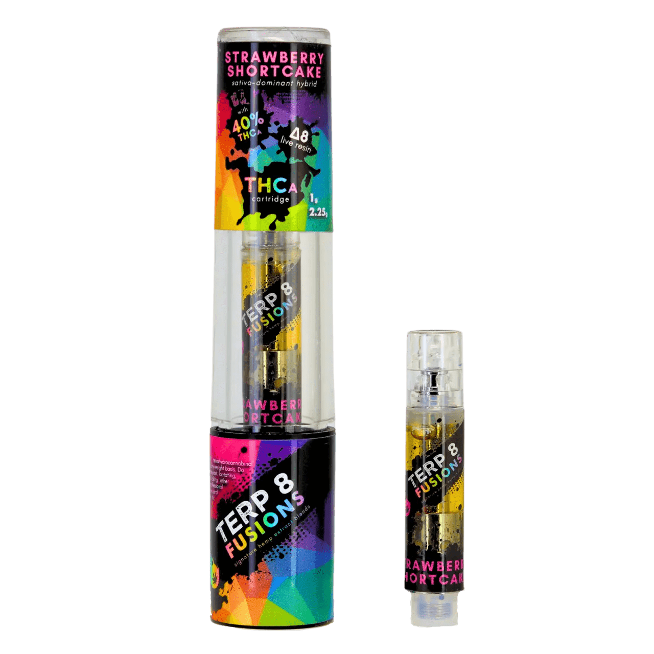 1-Gram Strawberry Shortcake THCA + D8 Live Resin Cartridge Smoke Drop