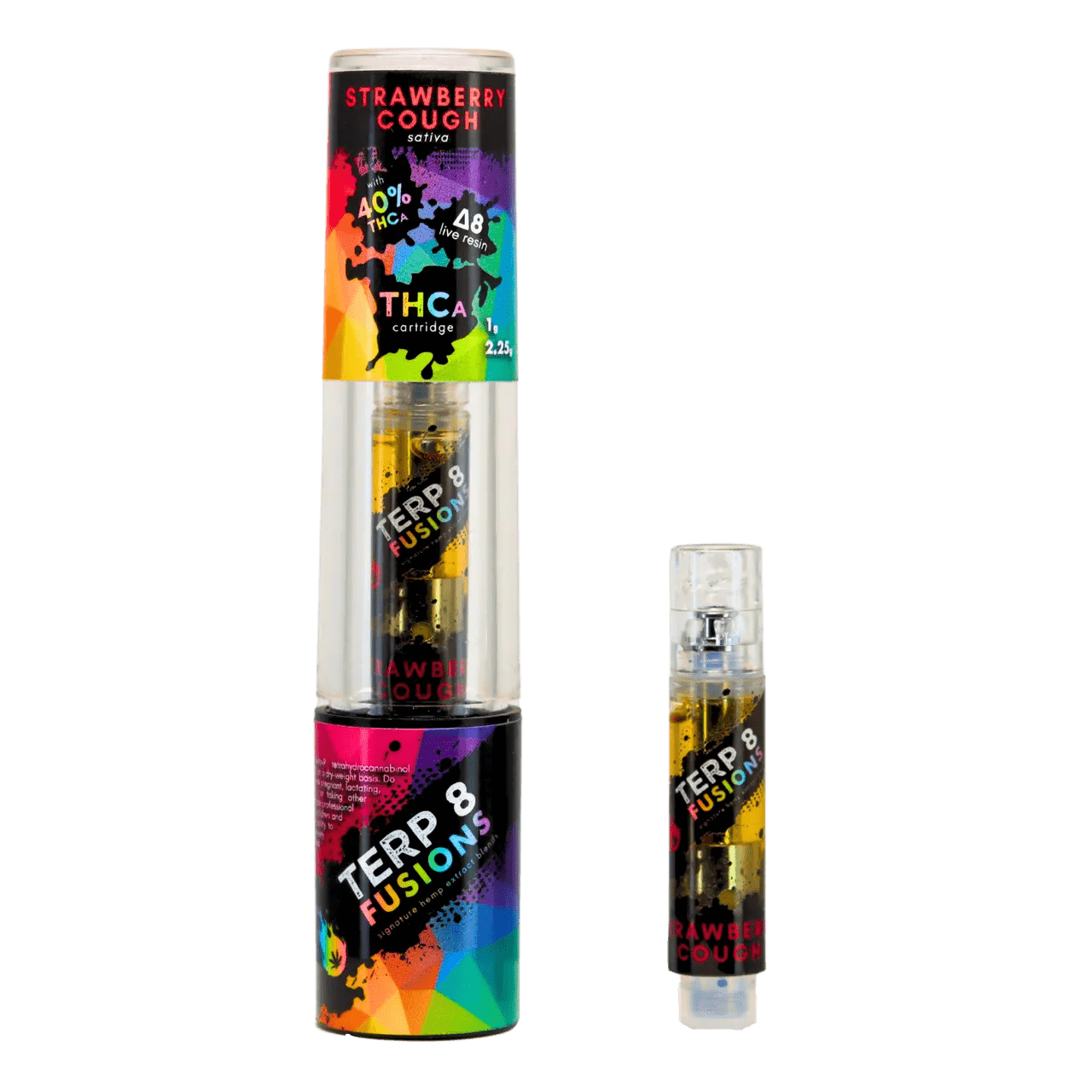 1-Gram Strawberry Cough THCA + D8 Live Resin Cartridge Smoke Drop