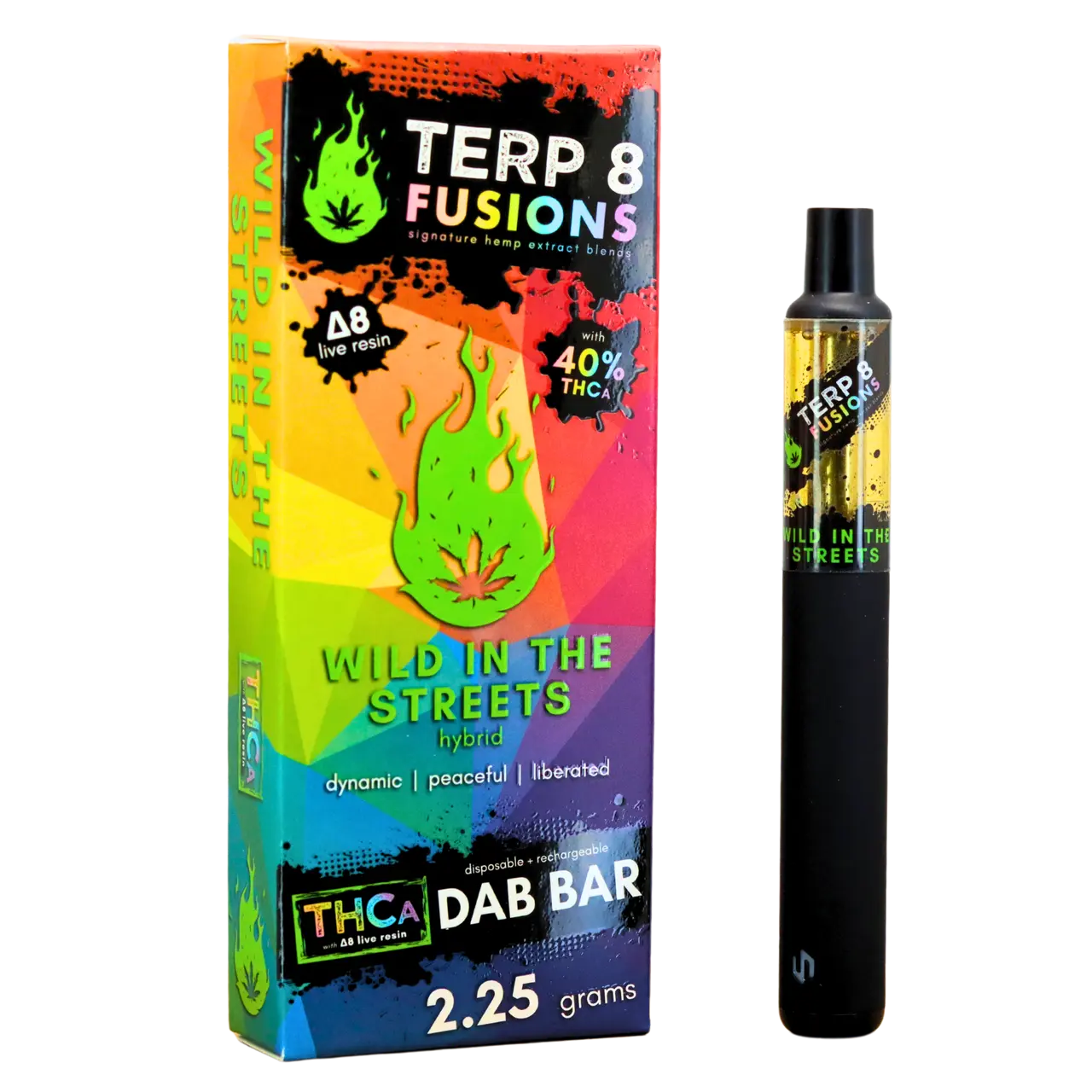 2.25-Gram Wild in the Streets THCA + D8 Live Resin Disposable Dab Bar Smoke Drop