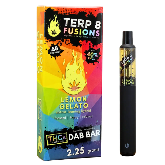 2.25-Gram Lemon Gelato THCA + D8 Live Resin Disposable Dab Bar Smoke Drop