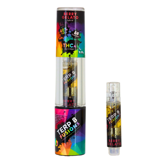 1-Gram Berry Gelato THCA + D8 Live Resin Cartridge Smoke Drop