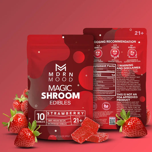 MDRN MOOD Magic Shroom Edibles - Strawberry Smoke Drop