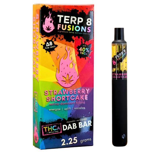 2.25-Gram Strawberry Shortcake THCA + D8 Live Resin Disposable Dab Bar Smoke Drop