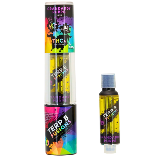 2.25-Gram Grandaddy Purps THCA + D8 Live Resin Cartridge Smoke Drop