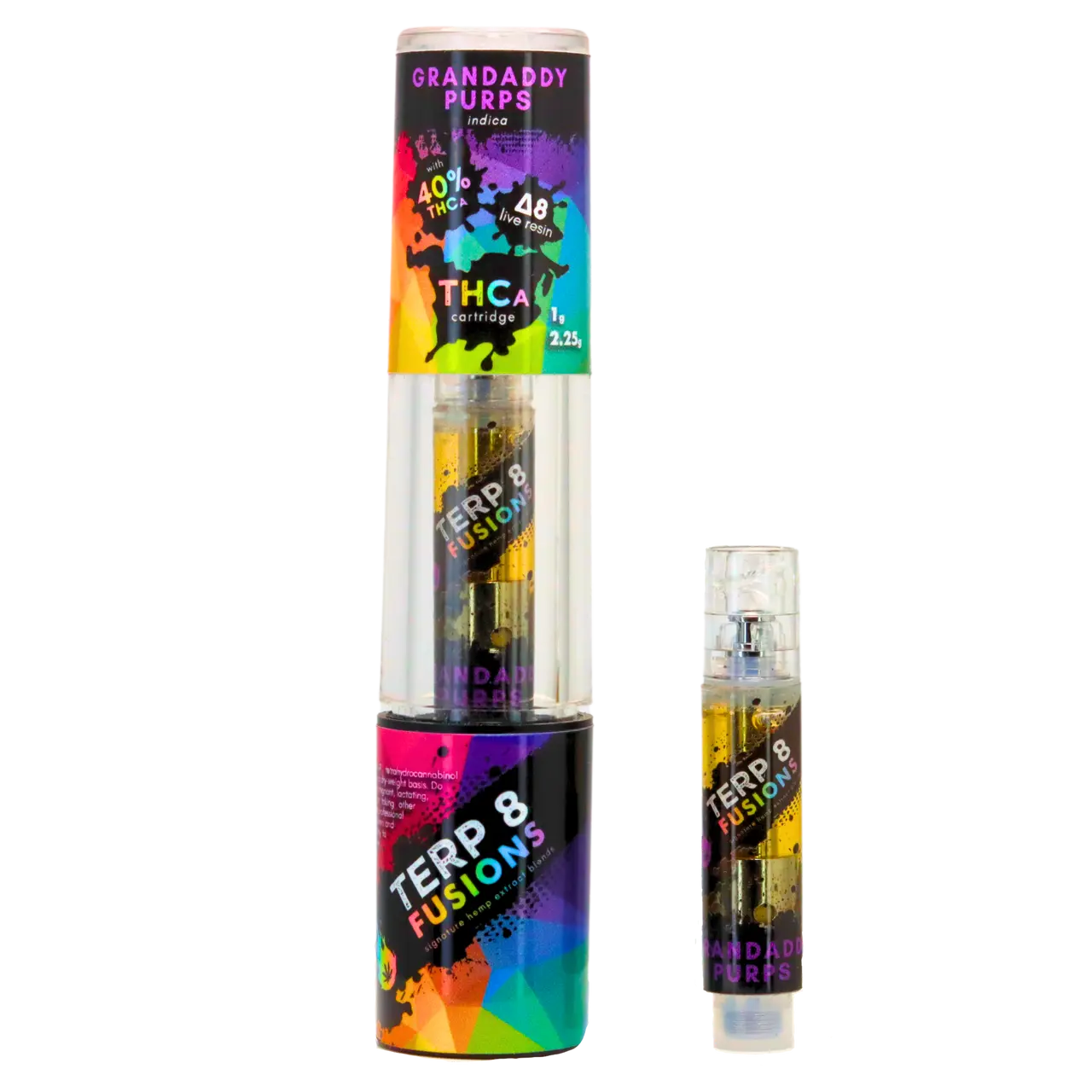1-Gram Grandaddy Purps THCA + D8 Live Resin Cartridge Smoke Drop