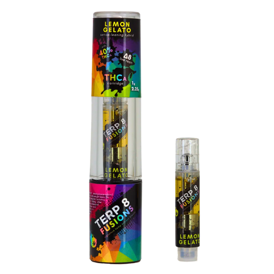 1-Gram Lemon Gelato THCA + D8 Live Resin Cartridge Smoke Drop