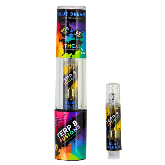1-Gram Blue Dream THCA + D8 Live Resin Cartridge Smoke Drop