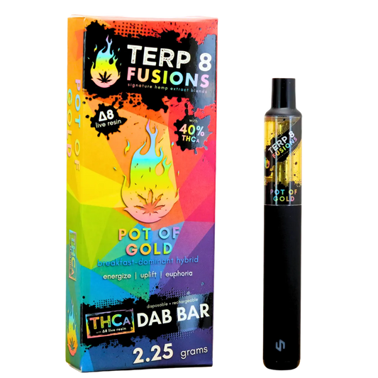 2.25-Gram Pot of Gold THCA + D8 Live Resin Disposable Dab Bar Smoke Drop