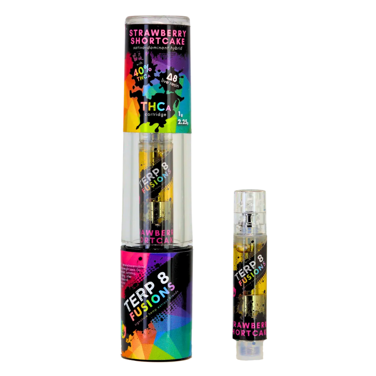 1-Gram Strawberry Shortcake THCA + D8 Live Resin Cartridge Smoke Drop