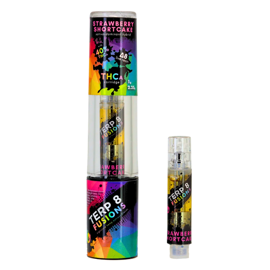 1-Gram Strawberry Shortcake THCA + D8 Live Resin Cartridge Smoke Drop