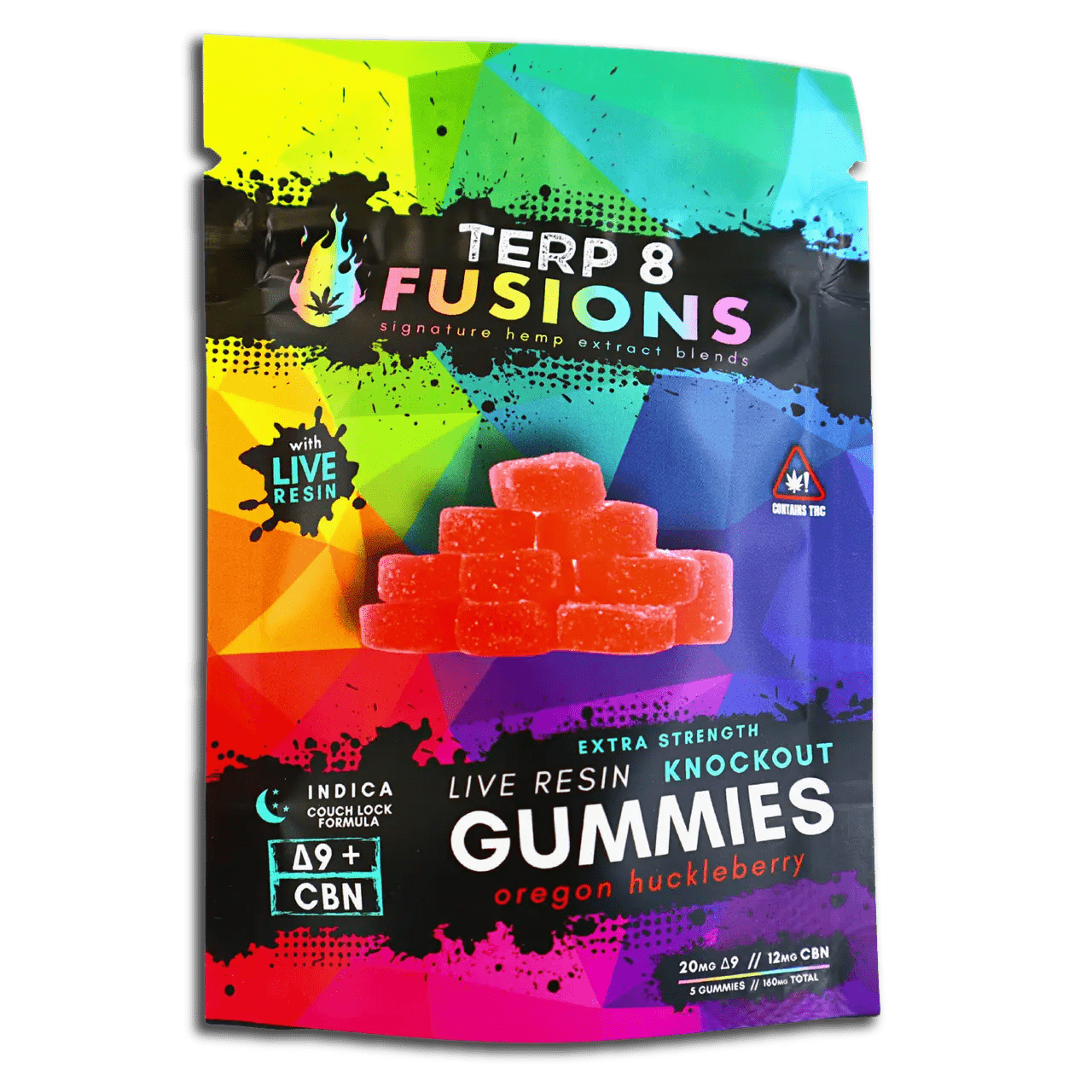 Delta-9 THC Live Resin KNOCKOUT Gummies - Oregon Huckleberry [5ct] Smoke Drop