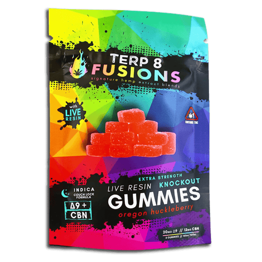 Delta-9 THC Live Resin KNOCKOUT Gummies - Oregon Huckleberry [5ct] Smoke Drop